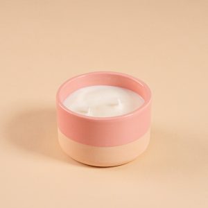 Bougie parfumée "Soft rose" - Pot en céramqiue